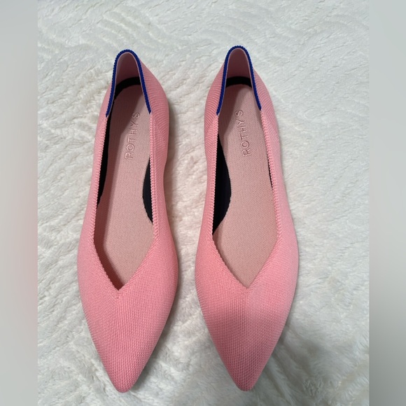Rothy’s The Point II Flats Carnation Pink Size 9.5 Knit Pointed Toe New No Box - Picture 4 of 10